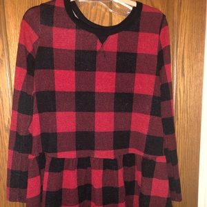 Buffalo plaid peplum top